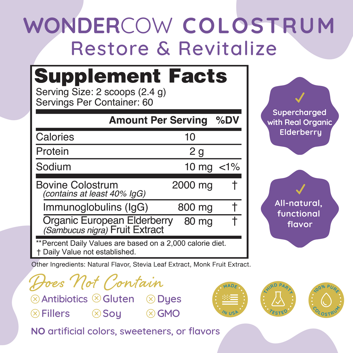Elderberry Colostrum Powder